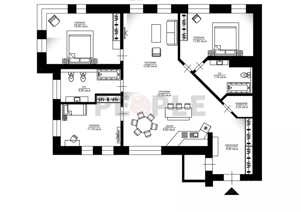 4-к кв. Москва ул. Саляма Адиля, 2к1 (125.5 м) - Фото 2