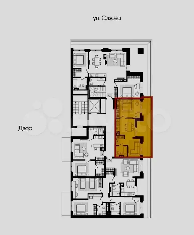 1-к. квартира, 56 м, 8/9 эт. - Фото 1