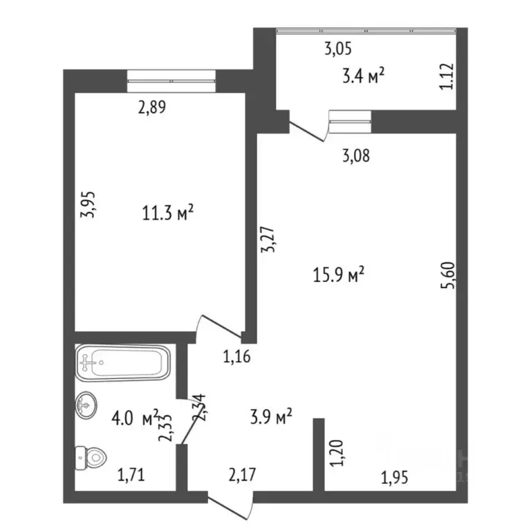 1-к кв. Тюменская область, Тюмень ул. Братьев Бондаревых, 5 (38.5 м) - Фото 2