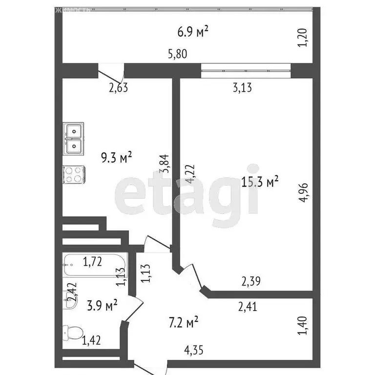 1-комнатная квартира: Набережные Челны, улица имени Сергея Максютова, ... - Фото 2