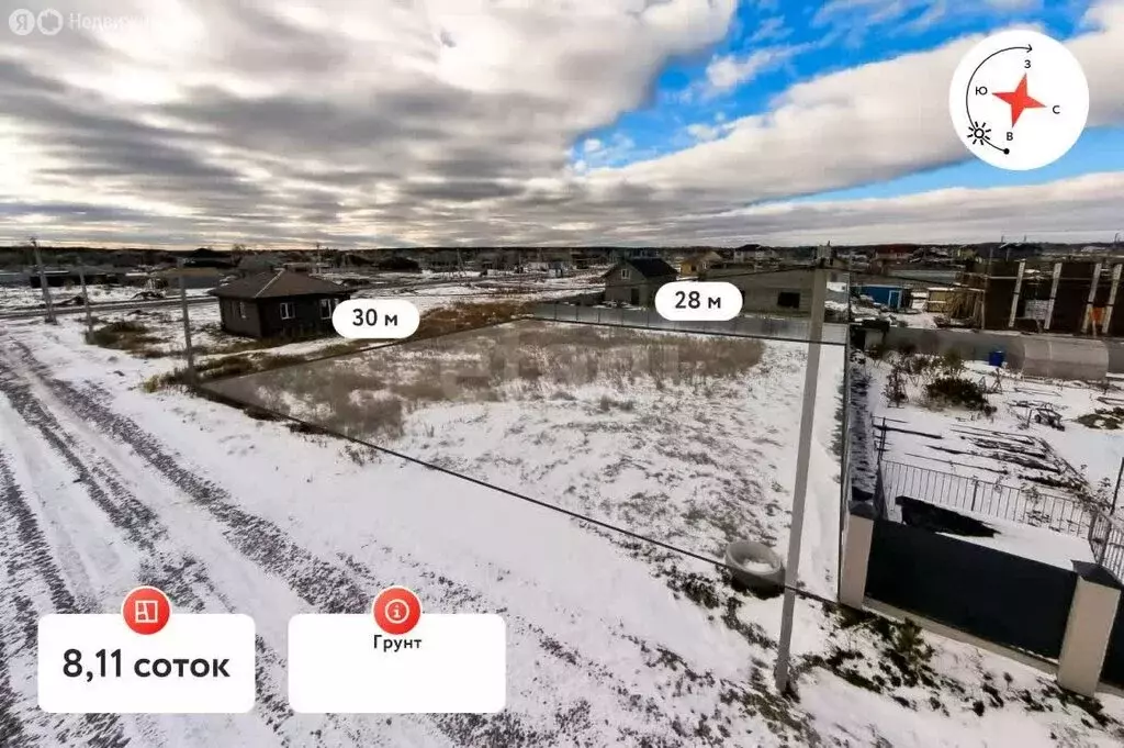 Участок в деревня Падерина, Наримановская улица (8.11 м) - Фото 2
