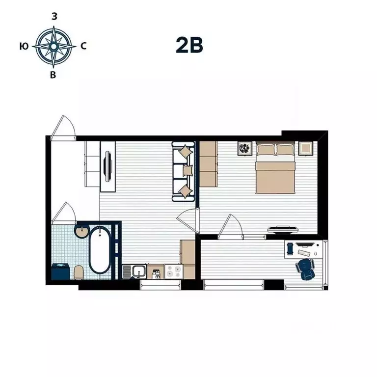 2-к кв. Приморский край, Владивосток ул. 2-я Поселковая (48.21 м) - Фото 1