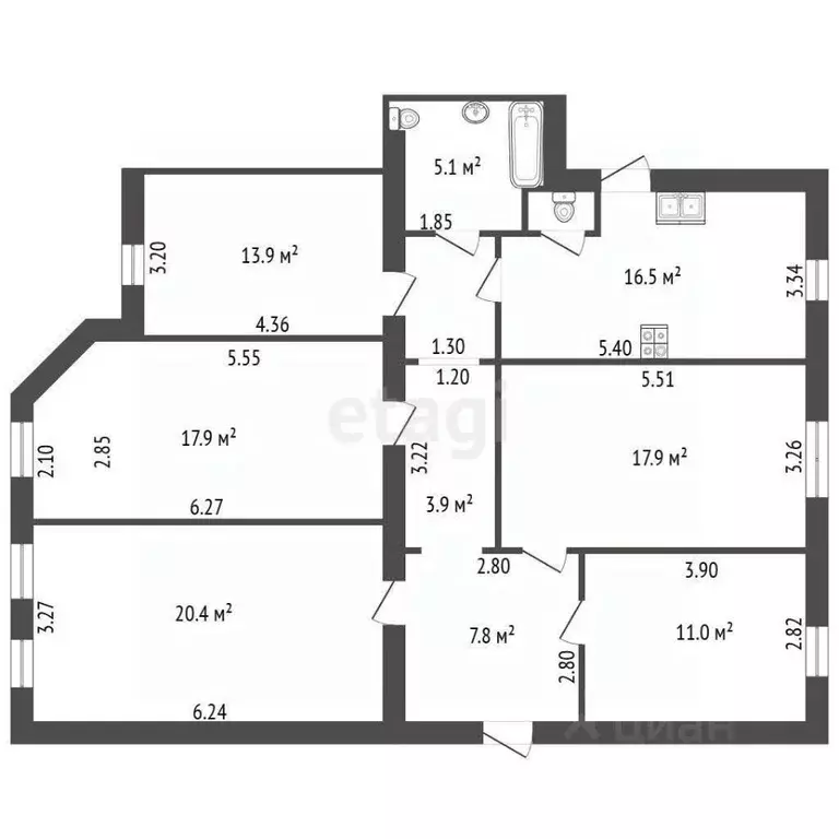 Комната Санкт-Петербург Кирочная ул., 49 (17.9 м) - Фото 2