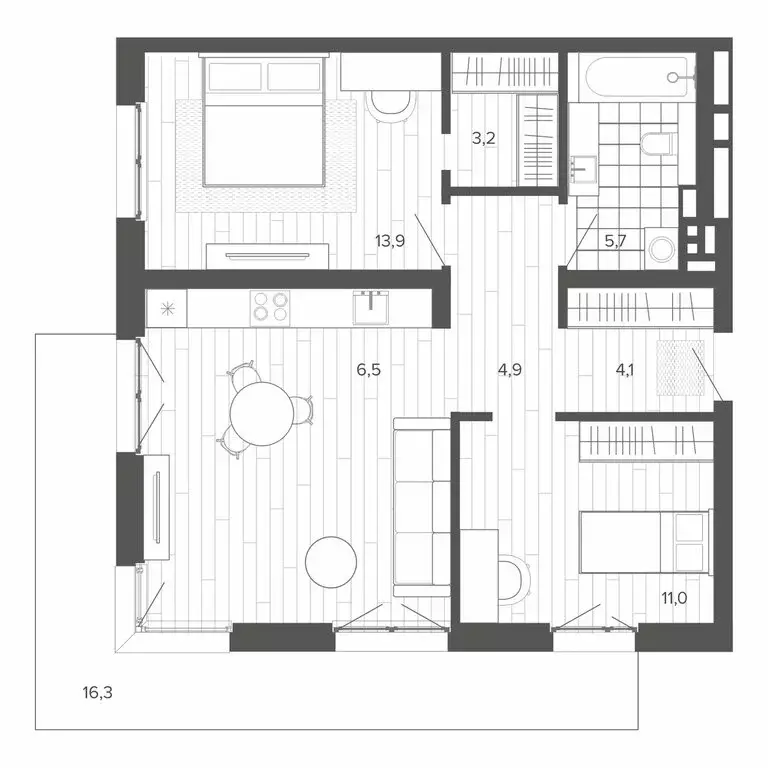 3-комнатная квартира: Барнаул, Змеиногорский тракт, 35Б (70.6 м) - Фото 1