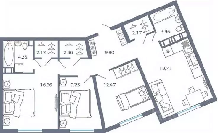 3-к кв. Самарская область, Волжский район, Лопатино с/пос, пос. ... - Фото 1