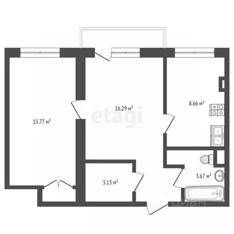 2-к кв. Москва ул. Коминтерна, 34/6 (47.6 м) - Фото 1