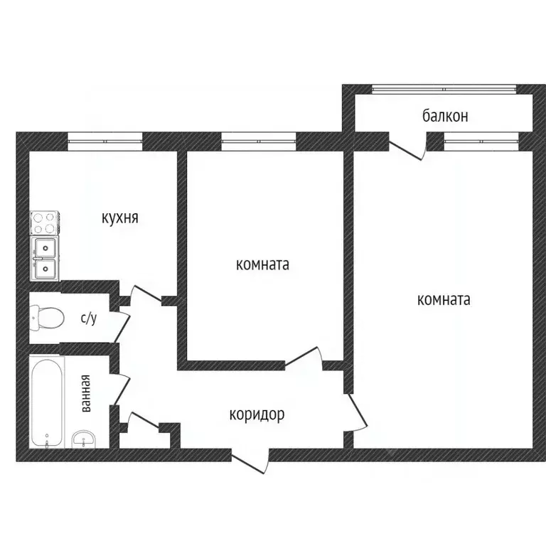 2-к кв. Свердловская область, Нижний Тагил Каспийская ул., 5 (54.0 м) - Фото 1