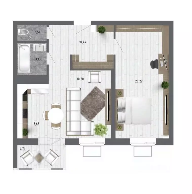 2-к кв. Воронежская область, с. Новая Усмань ул. Ленина, 312А (56.0 м) - Фото 1