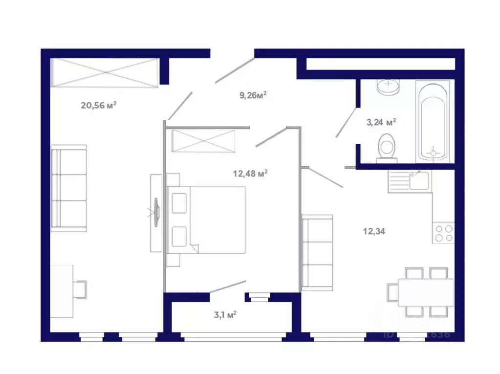 2-к кв. Иркутская область, Иркутский муниципальный округ, Маркова рп, ... - Фото 0