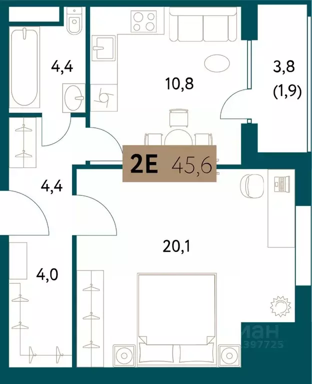 2-к кв. Москва Винницкая ул., 8к3 (45.8 м) - Фото 0