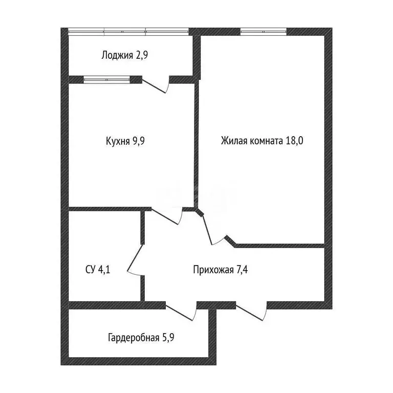 1-комнатная квартира: посёлок Знаменский, Первомайская улица, 36/5 ... - Фото 1