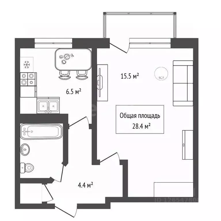 1-к кв. Новосибирская область, Черепановский район, Дорогино рп ул. ... - Фото 2