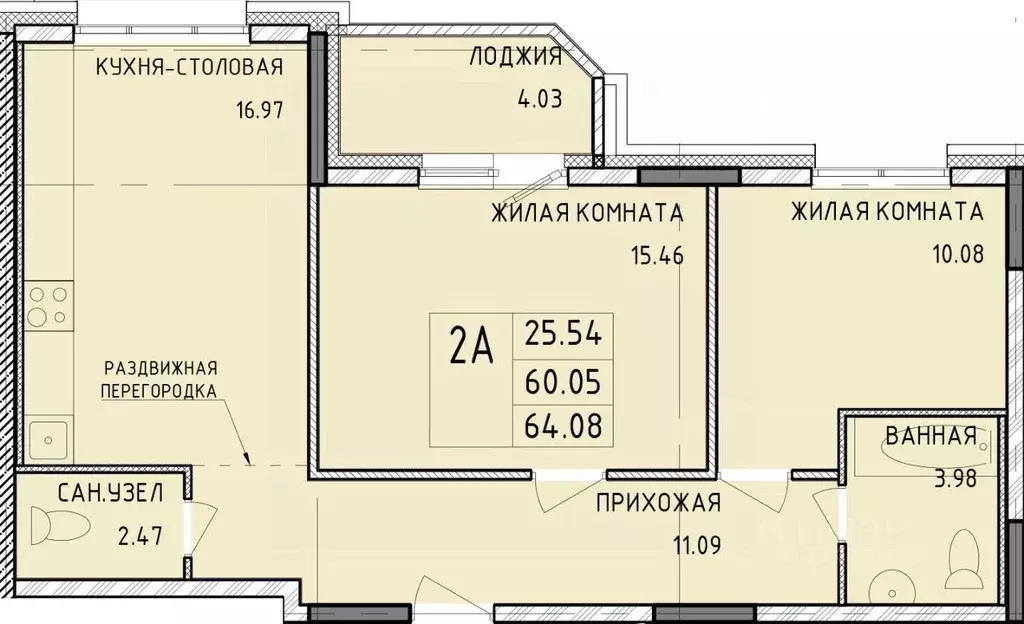 2-к кв. Тульская область, Тула Рязанская ул., 23 (64.08 м) - Фото 0