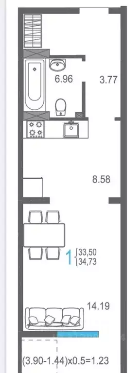 1-к кв. Крым, Ялта ул. Кирова, 155Ак1 (34.73 м) - Фото 1