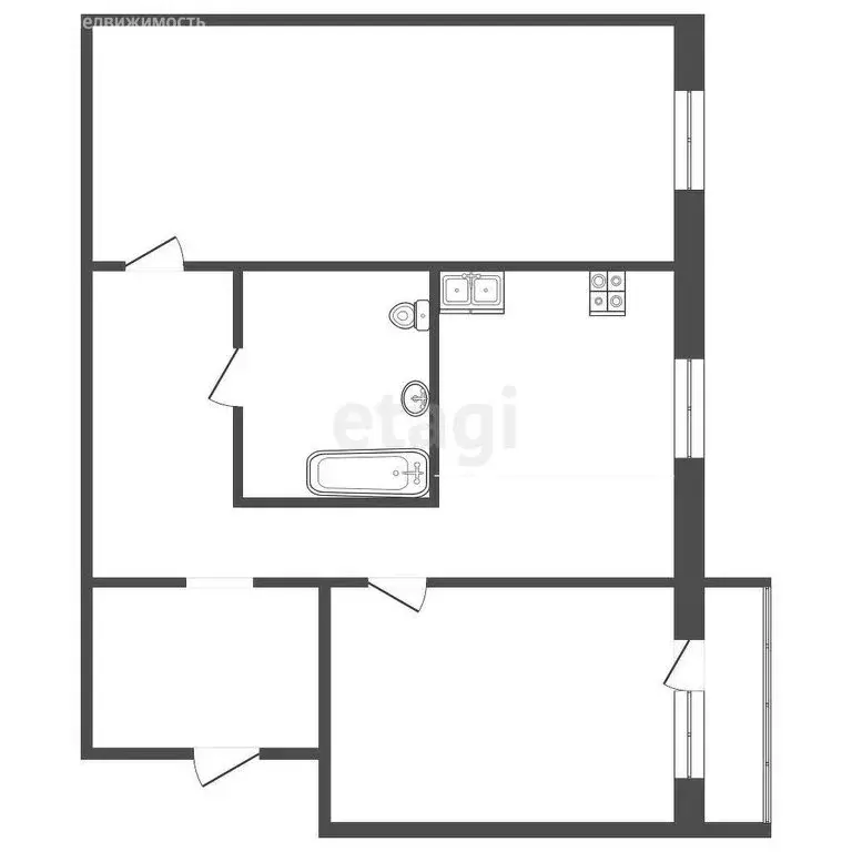 2-комнатная квартира: Абакан, улица Ивана Ярыгина, 17 (51.3 м) - Фото 0