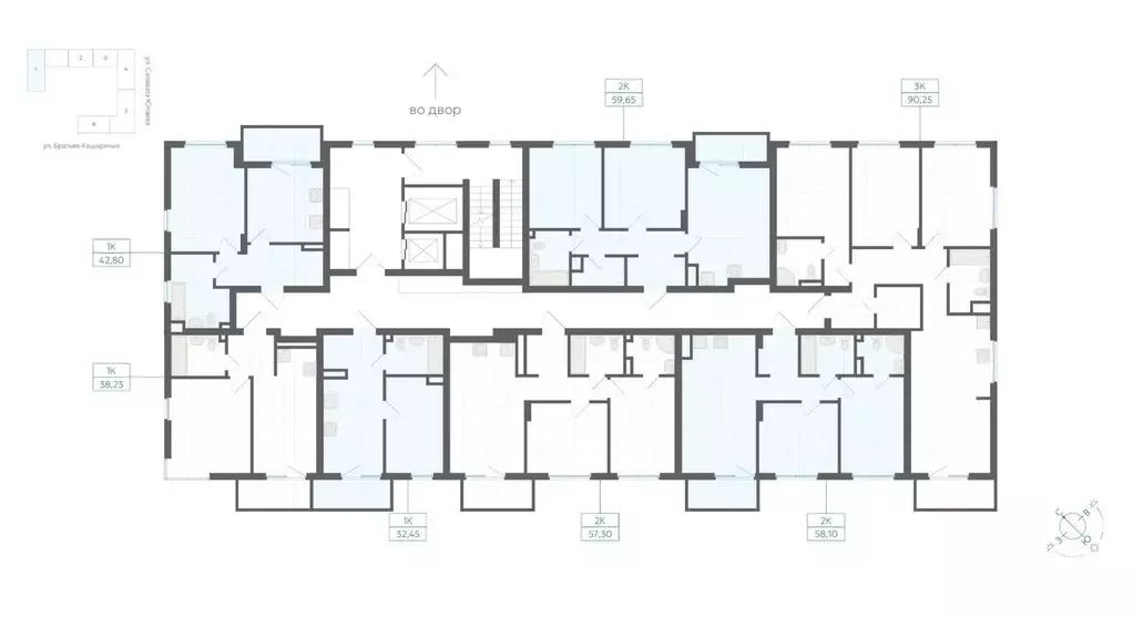 1-к кв. Челябинская область, Челябинск Клевер жилой комплекс (42.8 м) - Фото 2