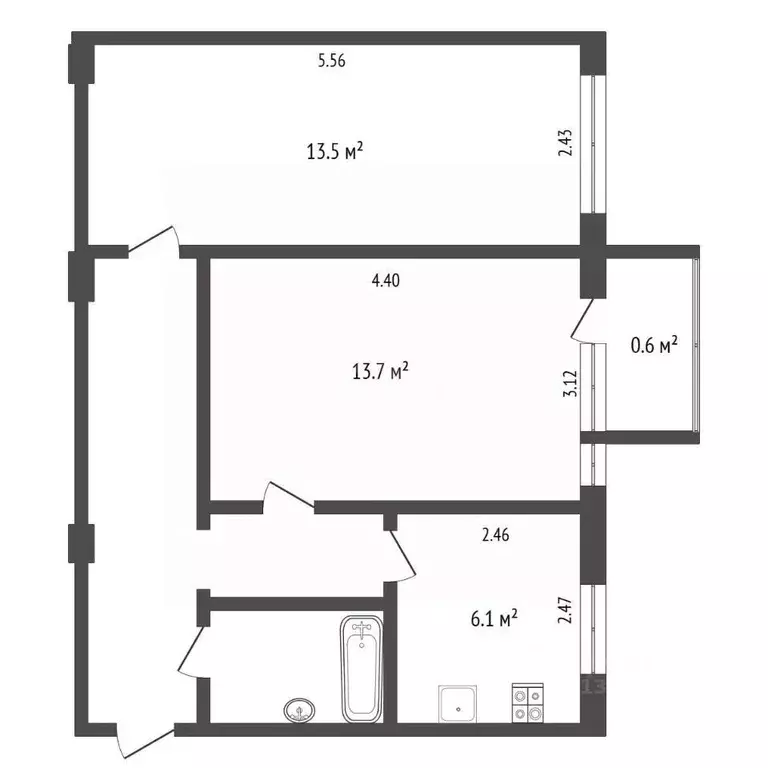 2-к кв. Вологодская область, Череповец ул. Чкалова, 22 (42.6 м) - Фото 1