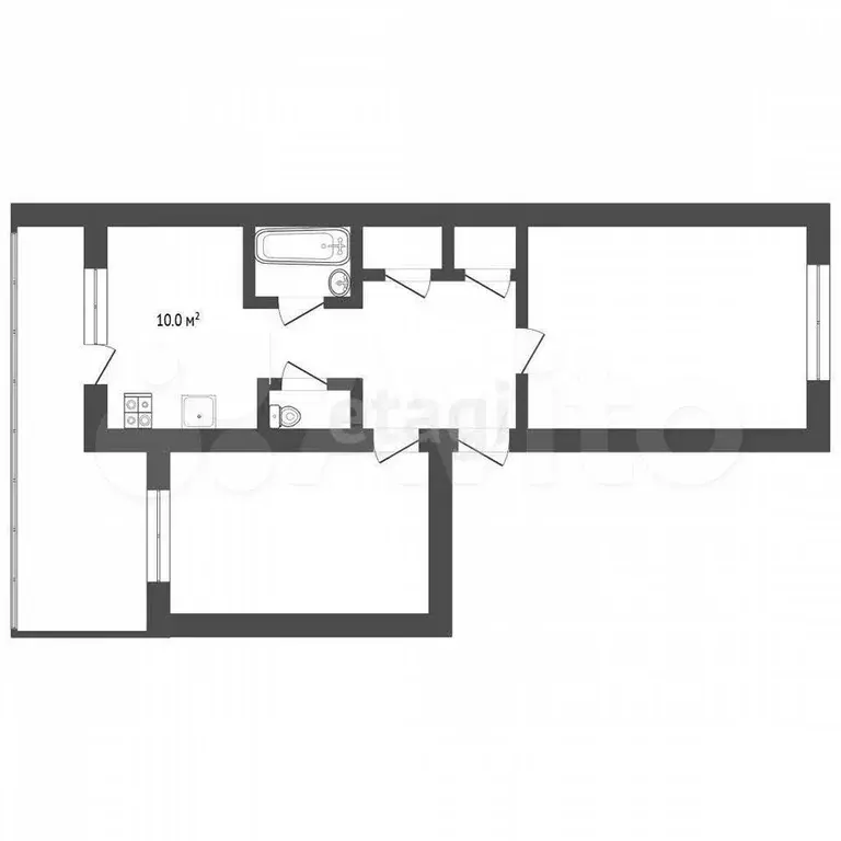 2-к. квартира, 51,3 м, 3/5 эт. - Фото 1