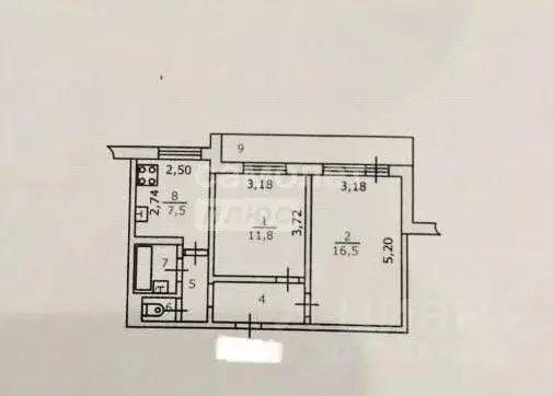 2-к кв. Курская область, Курск Орловская ул., 34 (46.1 м) - Фото 0