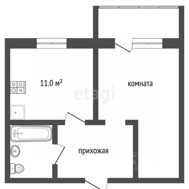 1-к кв. Архангельская область, Котлас просп. Мира, 30/10 (37.1 м) - Фото 2