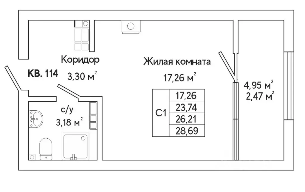 1-к кв. Свердловская область, Екатеринбург ул. Яскина, 16 (28.69 м) - Фото 0