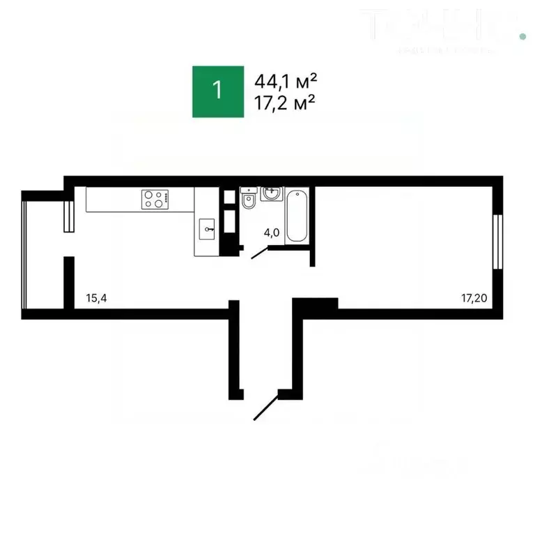1-к кв. Пензенская область, Пензенский район, Засечный сельсовет, с. ... - Фото 1