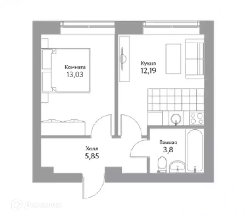 Продаётся 1-к квартира, 35 м - Фото 1