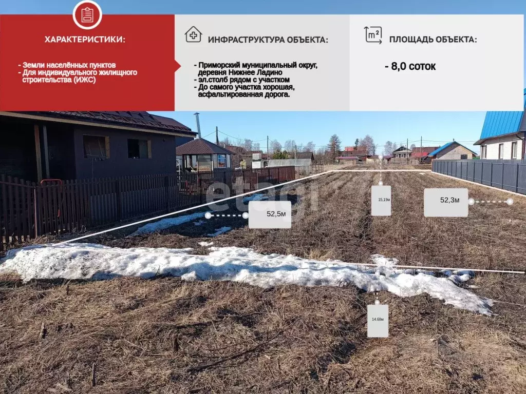 Участок в Архангельская область, Приморский муниципальный округ, д. ... - Фото 1