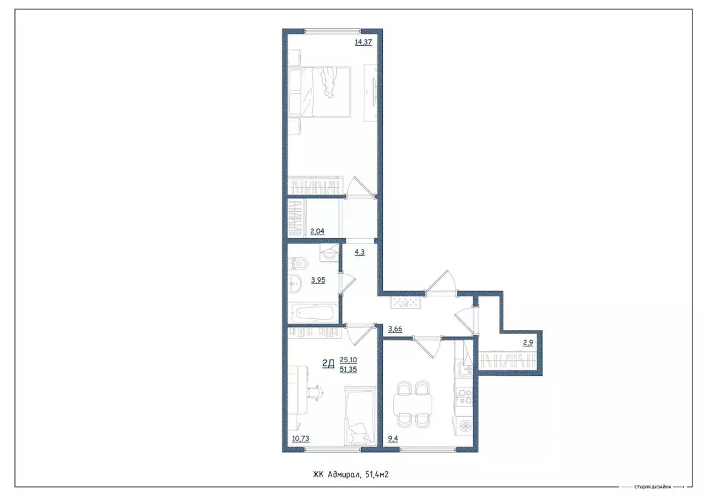 2-к кв. Ярославская область, Ярославль Шандорная ул., 14 (51.4 м) - Фото 1