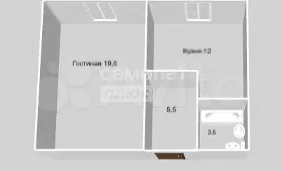 1-к. квартира, 40,6 м, 2/3 эт. - Фото 0