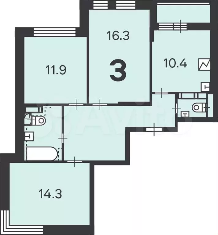 Аукцион: 3-к. квартира, 73,4 м, 2/15 эт. - Фото 0