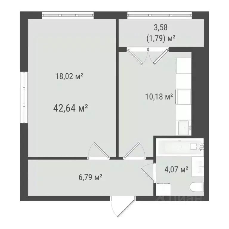 1-к кв. Сахалинская область, Южно-Сахалинск ул. Ленина (40.85 м) - Фото 0