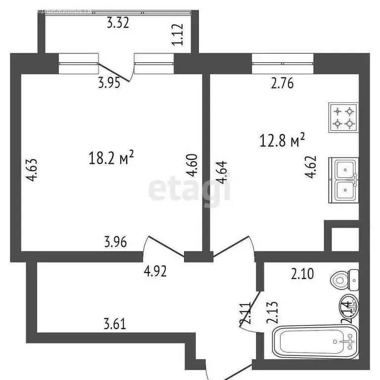 1-комнатная квартира: Абакан, улица Кирова, 204А (44.9 м) - Фото 0