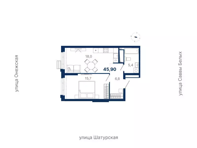1-комнатная квартира: Екатеринбург, жилой район Южный, жилая ... - Фото 0