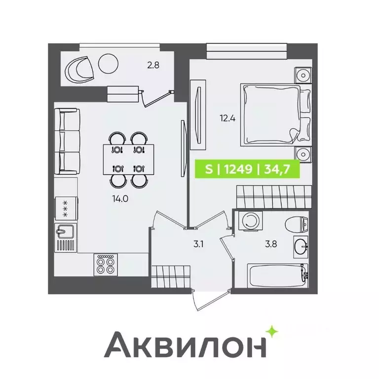 1-к кв. Санкт-Петербург Планерная ул., 87к1 (34.7 м) - Фото 1