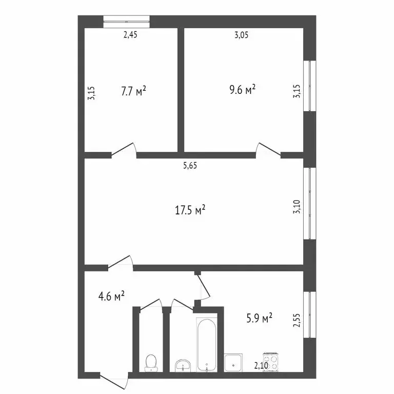 3-комнатная квартира: Омск, Заозёрная улица, 4 (50 м) - Фото 1