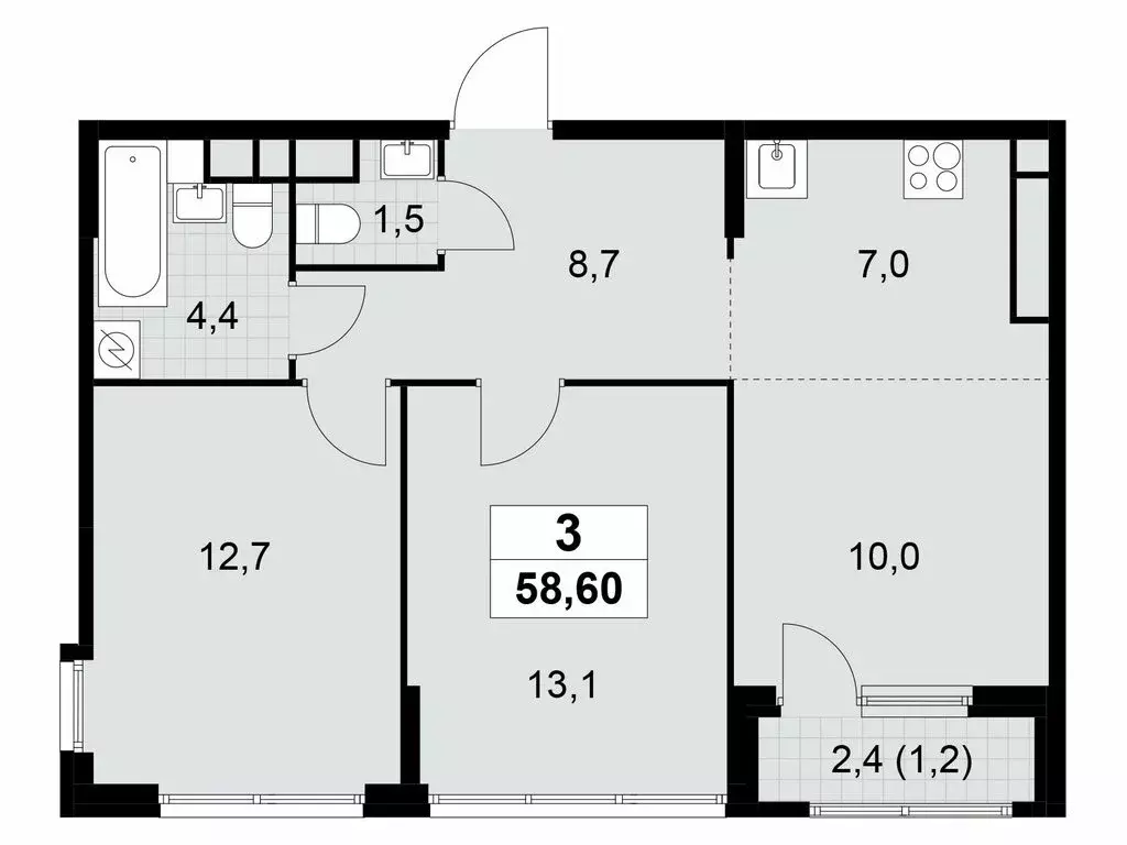 3-комнатная квартира: Москва, Бартеневская улица, 18к1 (58.6 м) - Фото 1