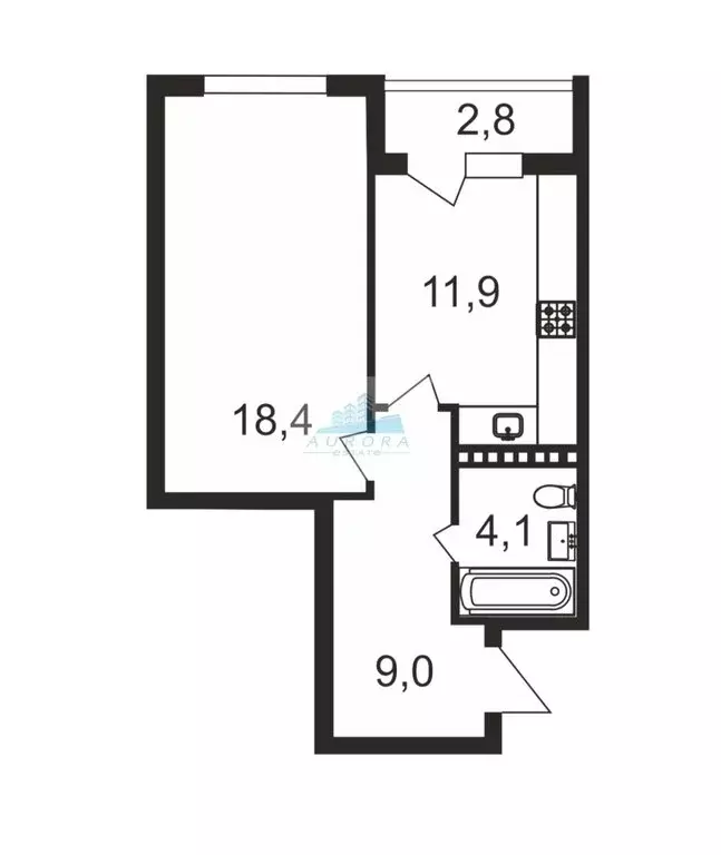 1-комнатная квартира: Саратов, улица имени Евгения Долгина, 4 (46.2 м) - Фото 1