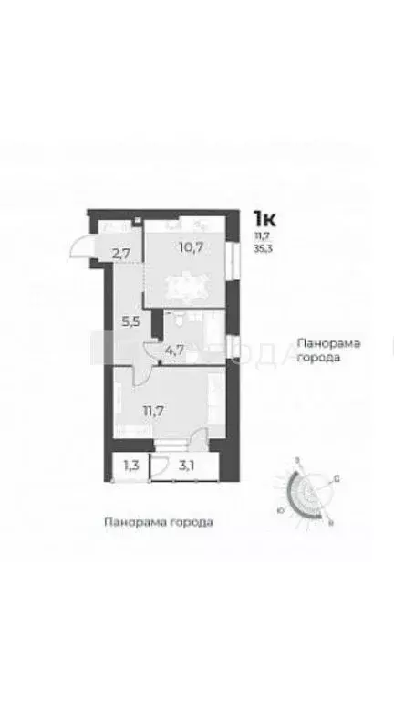 Квартира-студия: Новосибирск, улица Аэропорт, 49/2 (36 м) - Фото 1