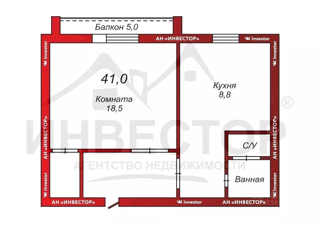 1-к кв. Челябинская область, Челябинск ул. Энгельса, 101А (40.6 м) - Фото 1