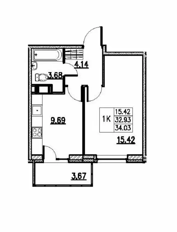 1-комнатная квартира: Мурино, улица Шувалова, 33/35 (32.93 м) - Фото 0