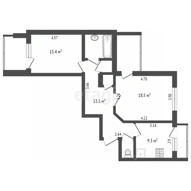 2-к кв. Крым, Симферополь ул. Камская (77.5 м) - Фото 1