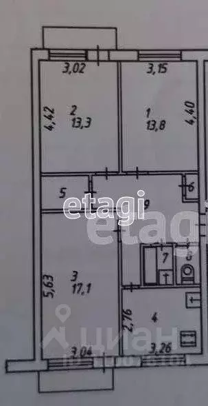 3-к кв. Калужская область, Калуга ул. Кубяка, 9к4 (69.2 м) - Фото 0