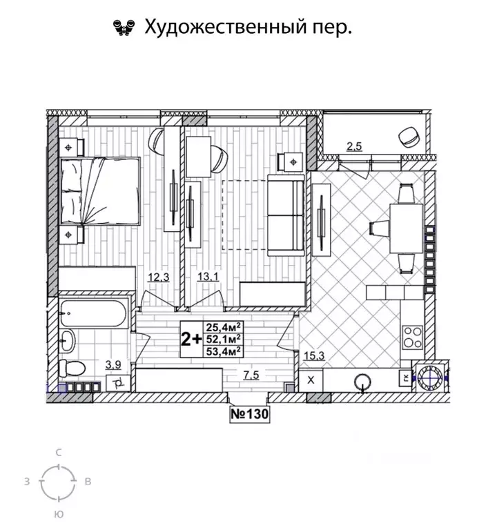 2-к кв. Нижегородская область, Нижний Новгород Смородина жилой ... - Фото 1
