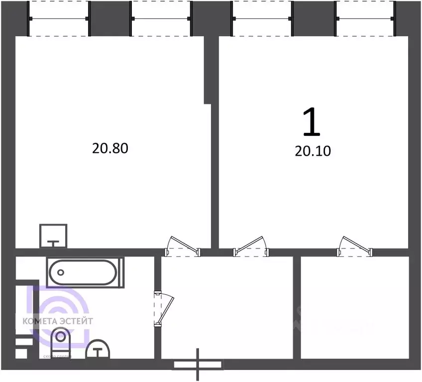 1-к кв. Москва ул. Светланова, 11к2 (59.7 м) - Фото 2