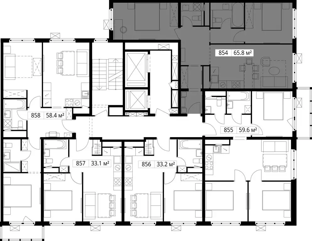 2-комнатная квартира: деревня Сапроново, микрорайон Купелинка, квартал ... - Фото 1