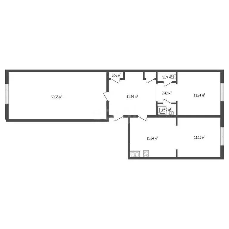 2-комнатная квартира: Терек, Кабардинская улица, 256 (51.6 м) - Фото 1