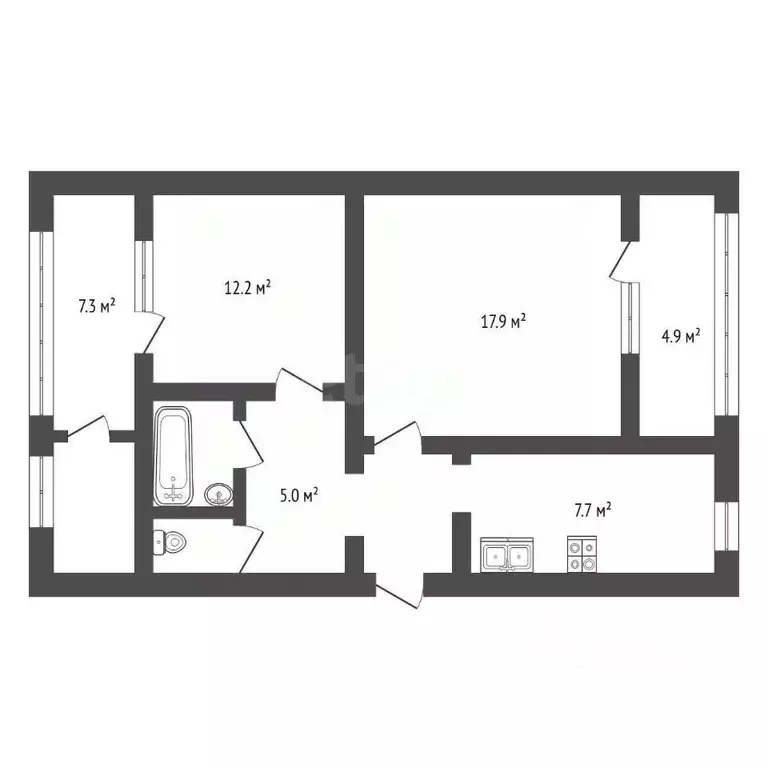 2-к кв. Севастополь ул. Героев Бреста, 27 (61.0 м) - Фото 2