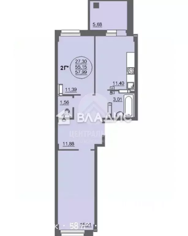 2-к кв. Новосибирская область, Новосибирск ул. Ивана Севастьянова, 7 ... - Фото 2