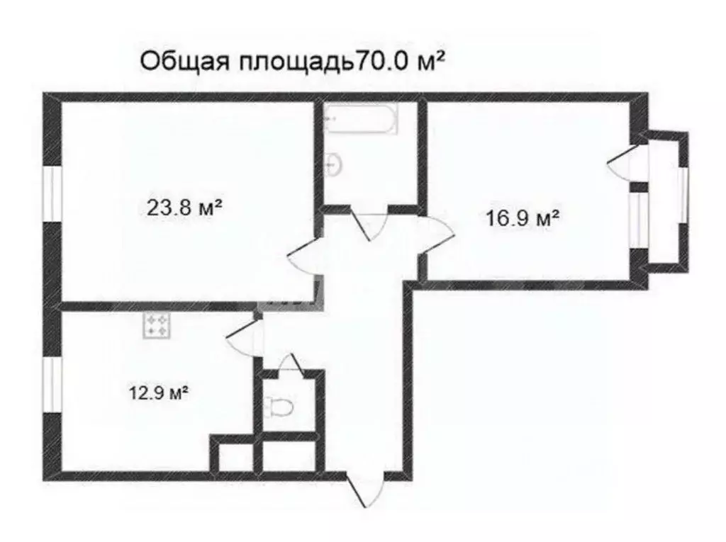 2-к кв. Тюменская область, Тюмень Заречный проезд, 37к2 (69.0 м) - Фото 1